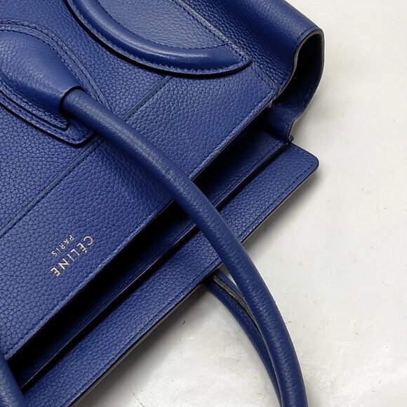 CELINE Hand Bag Navy Blue Leather mon808-100625 - Picture 7 of 16